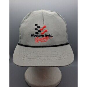 VTG Western Auto Parts Racing Hat Gray Mesh Snapback Rope NASCAR NHRA